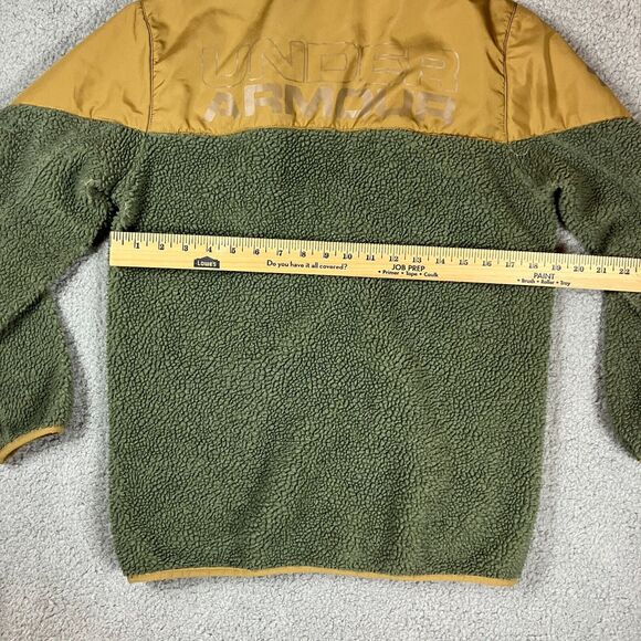 Under Armour Boys Storm Tanuk Sherpa Jacket Size Medium Mustard and Olive Green - Picture 8 of 9